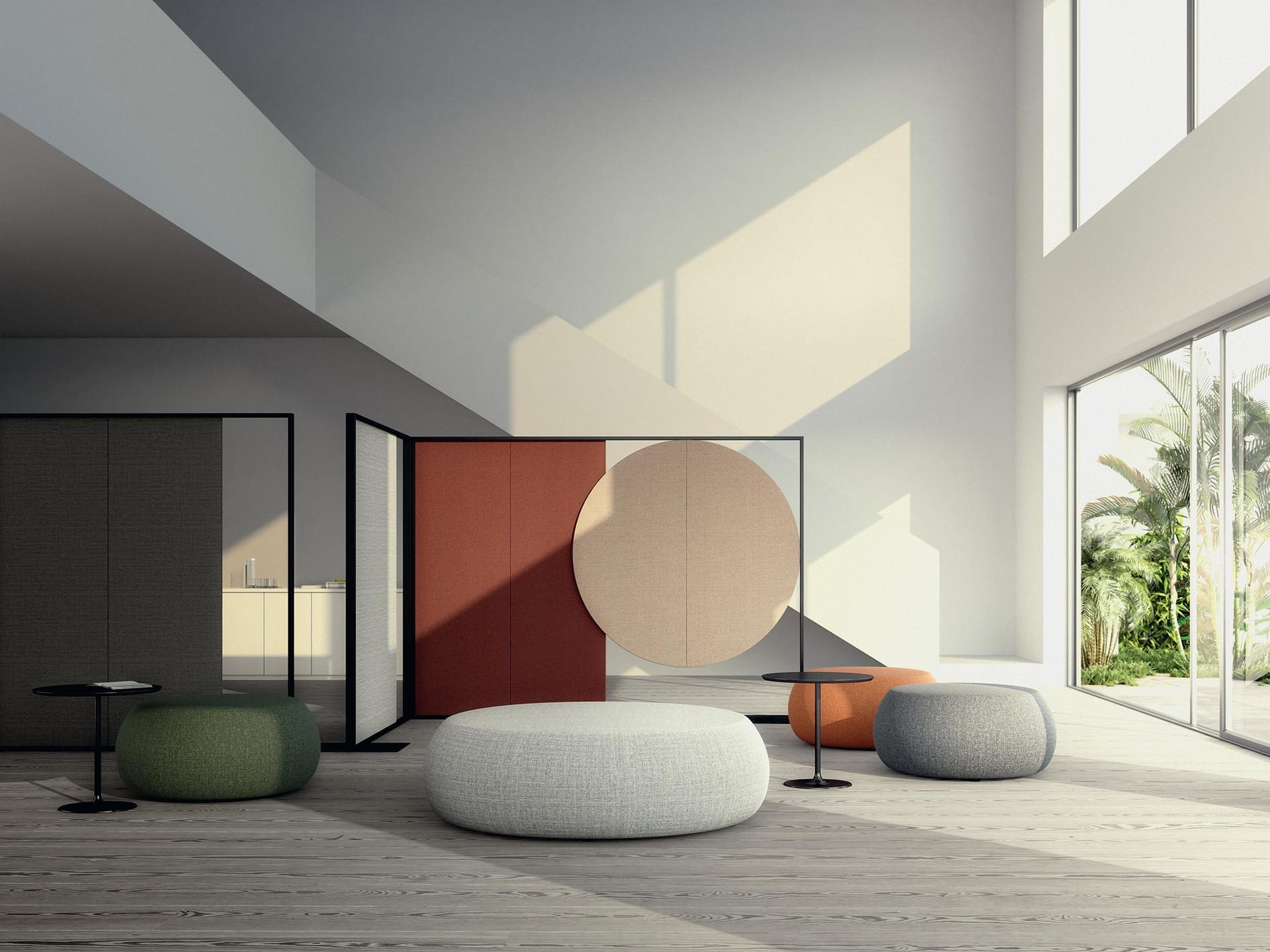 arper pouf and panel